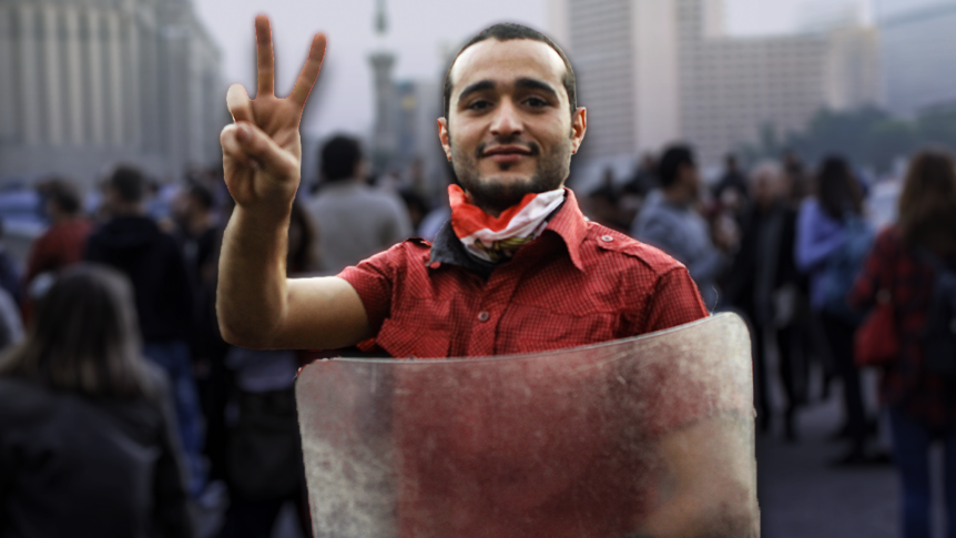 Douma in Cairo during the "Day of Anger", 25 January 2011